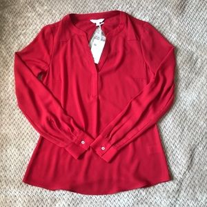 Red chiffon long sleeves